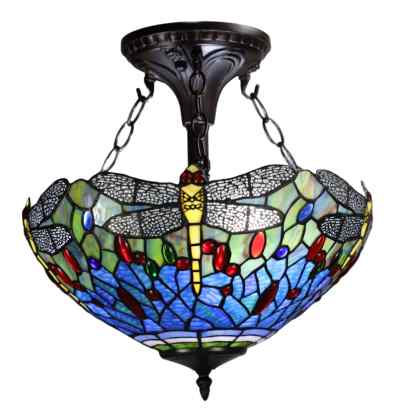 305C+SF10 - handcrafted Tiffany stained glass lamp