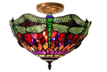 305C+SF104 - handcrafted Tiffany stained glass lamp