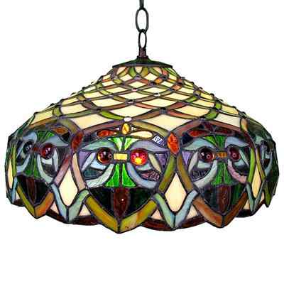 3146 Hanging - handcrafted Tiffany stained glass lamp