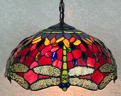 7539-16HL - handcrafted Tiffany stained glass lamp