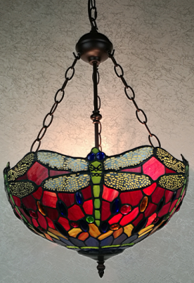 7539-16RH - handcrafted Tiffany stained glass lamp