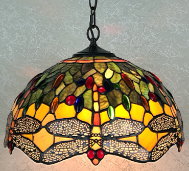 7540-16HL - handcrafted Tiffany stained glass lamp