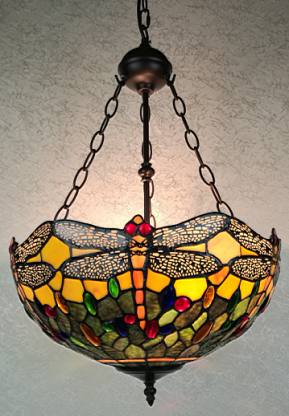7540-16RH - handcrafted Tiffany stained glass lamp