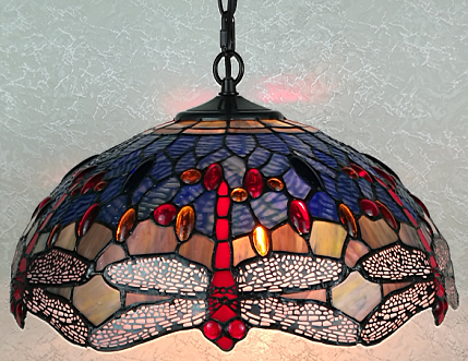 7541-16HL - handcrafted Tiffany stained glass lamp