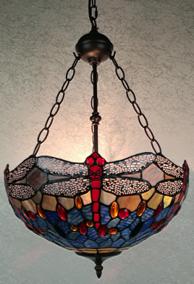 7541-16RH - handcrafted Tiffany stained glass lamp