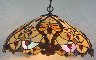7548-18HL - handcrafted Tiffany stained glass lamp