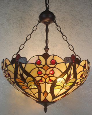 7548-18RH - handcrafted Tiffany stained glass lamp