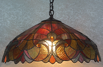 7613-18HL - handcrafted Tiffany stained glass lamp
