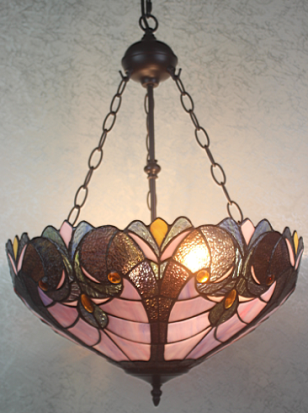 7615-18RH - handcrafted Tiffany stained glass lamp