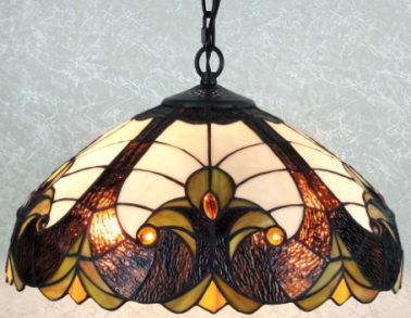 7616-18HL - handcrafted Tiffany stained glass lamp