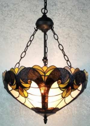 7616-18RH - handcrafted Tiffany stained glass lamp