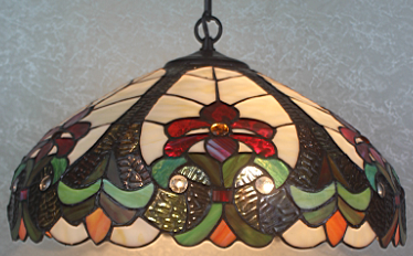 7617-18HL - handcrafted Tiffany stained glass lamp