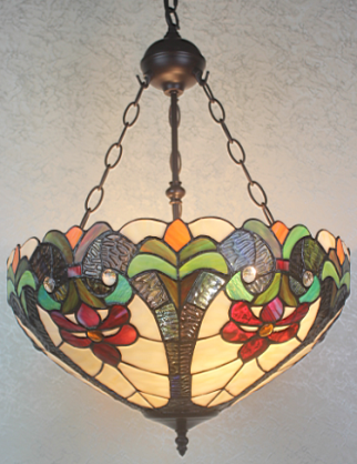 7617-18RH - handcrafted Tiffany stained glass lamp