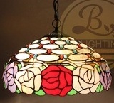 Tiffany Ceiling & Pendant Lamp - AM034HL16 - handcrafted Tiffany stained glass lamp