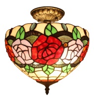 Tiffany Ceiling & Pendant Lamp - AM049CL12 - handcrafted Tiffany stained glass lamp