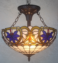 Tiffany Ceiling & Pendant Lamp - AM076HL16 - handcrafted Tiffany stained glass lamp