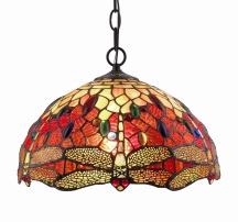 Tiffany Ceiling & Pendant Lamp - AM1034HL14 - handcrafted Tiffany stained glass lamp