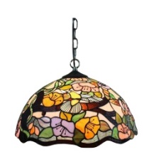 Tiffany Ceiling & Pendant Lamp - AM104HL16 - handcrafted Tiffany stained glass lamp