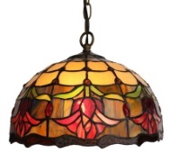 Tiffany Ceiling & Pendant Lamp - AM1056HL10 - handcrafted Tiffany stained glass lamp