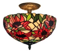 Tiffany Ceiling & Pendant Lamp - AM1087HL12 - handcrafted Tiffany stained glass lamp