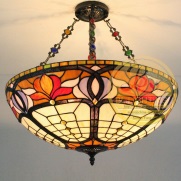 Tiffany Ceiling & Pendant Lamp - AM1116HL18 - handcrafted Tiffany stained glass lamp
