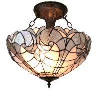 Tiffany Ceiling & Pendant Lamp - AM216HL16 - handcrafted Tiffany stained glass lamp