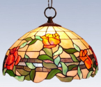 Tiffany Ceiling & Pendant Lamp - AM227HL16 - handcrafted Tiffany stained glass lamp