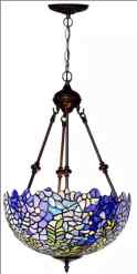 Tiffany Ceiling & Pendant Lamp - DYW18REV - handcrafted Tiffany stained glass lamp