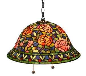 Tiffany Ceiling & Pendant Lamp - ES-93 - handcrafted Tiffany stained glass lamp