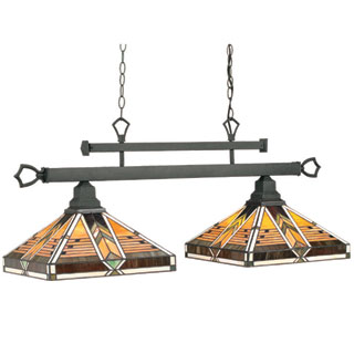 Tiffany Ceiling & Pendant Lamp - MS137-20-1-M397 - handcrafted Tiffany stained glass lamp