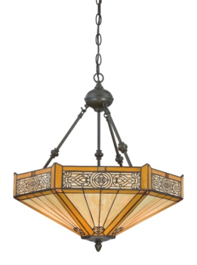 Tiffany Ceiling & Pendant Lamp - MS153-21-1-M401 - handcrafted Tiffany stained glass lamp
