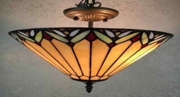 Tiffany Ceiling & Pendant Lamp - SC141980 - handcrafted Tiffany stained glass lamp