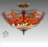Tiffany Ceiling & Pendant Lamp - SC1485 - handcrafted Tiffany stained glass lamp