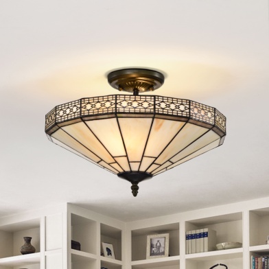 Tiffany Ceiling & Pendant Lamp - SC16257 - handcrafted Tiffany stained glass lamp