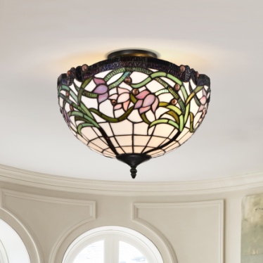 Tiffany Ceiling & Pendant Lamp - SC163232 - handcrafted Tiffany stained glass lamp