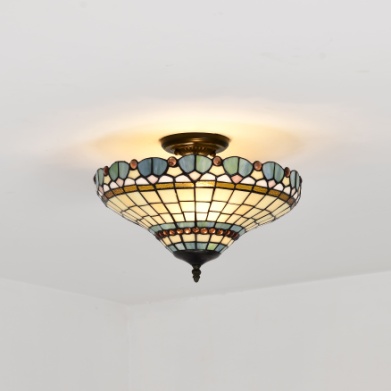 Tiffany Ceiling & Pendant Lamp - SC163292 - handcrafted Tiffany stained glass lamp
