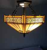 Tiffany Ceiling & Pendant Lamp - SC165100 - handcrafted Tiffany stained glass lamp