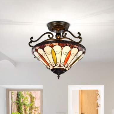 Tiffany Ceiling & Pendant Lamp - SC7041 - handcrafted Tiffany stained glass lamp