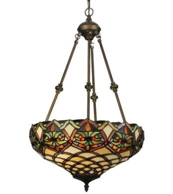 Tiffany Ceiling & Pendant Lamp - SG121-16-1-M377 - handcrafted Tiffany stained glass lamp