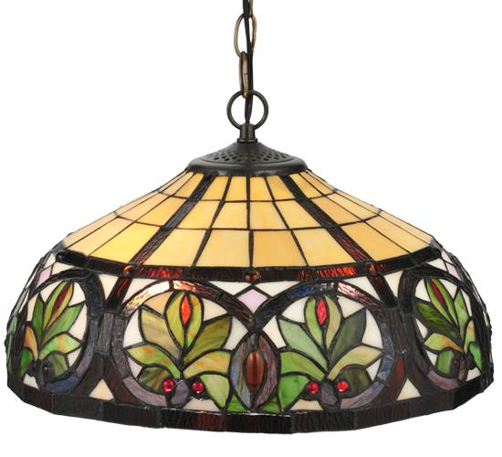 Tiffany Ceiling & Pendant Lamp - SG124-16-1-M47 - handcrafted Tiffany stained glass lamp