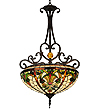 Tiffany Ceiling & Pendant Lamp - SG128-20-1-M386 - handcrafted Tiffany stained glass lamp