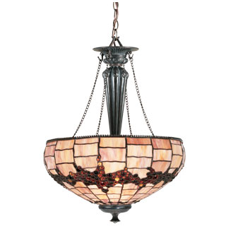 Tiffany Ceiling & Pendant Lamp - SG134-20-1-M391C - handcrafted Tiffany stained glass lamp