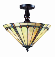 Tiffany Ceiling & Pendant Lamp - SG136-16-1-M399 - handcrafted Tiffany stained glass lamp