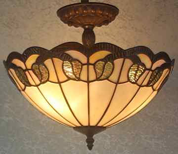 Tiffany Ceiling & Pendant Lamp - TF-14CL - handcrafted Tiffany stained glass lamp