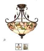 Tiffany Ceiling & Pendant Lamp - TF16FCL - handcrafted Tiffany stained glass lamp
