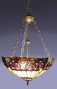 Tiffany Ceiling & Pendant Lamp - TF3051REVHAN - handcrafted Tiffany stained glass lamp