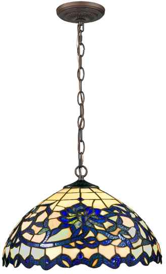 Tiffany Ceiling & Pendant Lamp - TF473-16PH - handcrafted Tiffany stained glass lamp