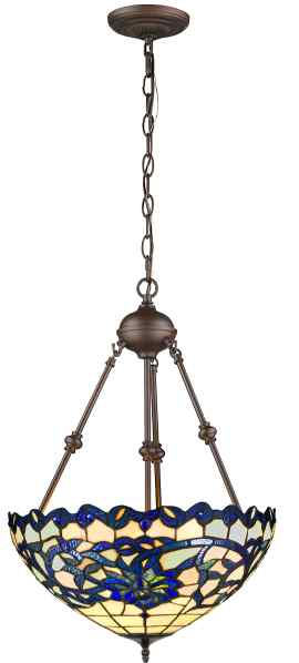 Tiffany Ceiling & Pendant Lamp - TF473-16RH - handcrafted Tiffany stained glass lamp