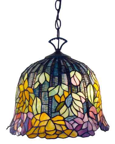Tiffany Ceiling & Pendant Lamp - TP9P-2 - handcrafted Tiffany stained glass lamp