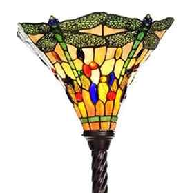 1509+BB75B IVORY - handcrafted Tiffany stained glass lamp